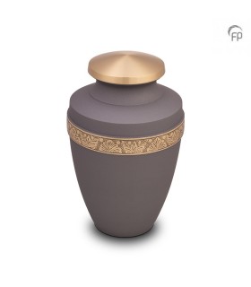 Grote Metalen Urn Grijs met Goudkleur