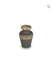 Metalen Mini Urn Grijs met Goudkleur