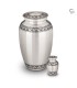 Metalen Mini Urn Zilverkleur met Bladdecoratie