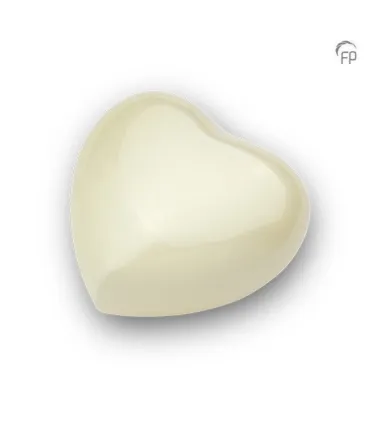 Metalen Mini Hart Urn Satori Parelmoer Wit