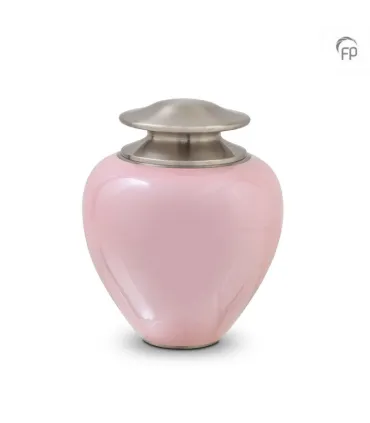Grote Metalen Urn Satori Roze met Zilverkleur