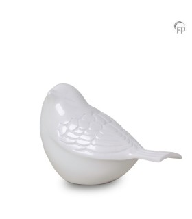 Metalen Mini Urn Songbird Wit