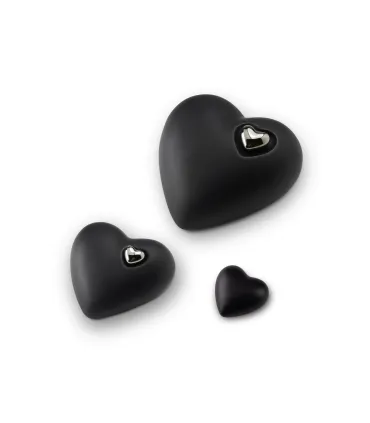 Keramische Mini Hart Urn Mastaba Matzwart