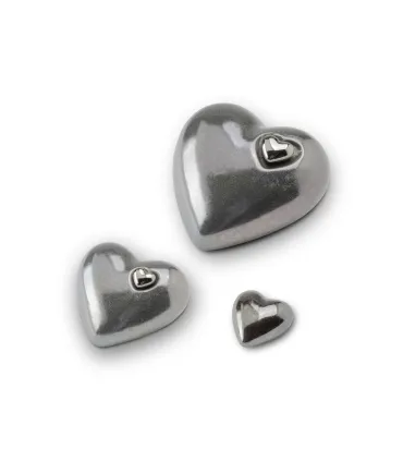 Keramische Mini Hart Urn 'Mastaba' Zilvergrijs