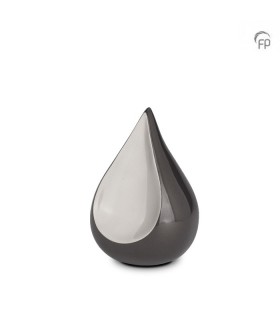 Kleine Metalen Urn Antraciet Grijs 'Teardrop'