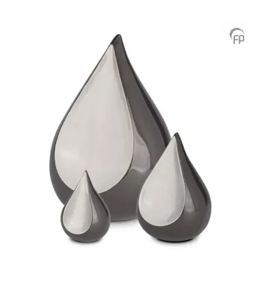 Metalen Mini Urn Antraciet Grijs 'Teardrop'