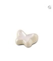 Metalen Mini Urn Ivoor/Wit Butterfly