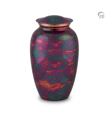 Grote Metalen Urn 'Raku' Kopermat