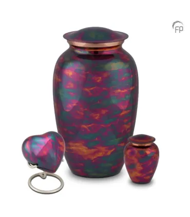 Grote Metalen Urn 'Raku' Kopermat