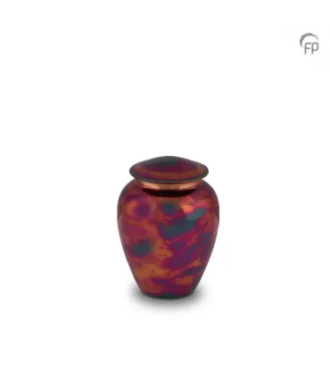 Metalen Mini Urn 'Raku' Kopermat