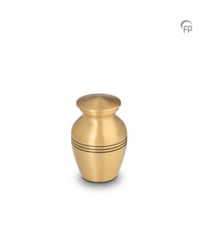 Metalen Mini Urn Goudkleur/Bronskleur met Zwarte Banden