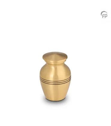 Metalen Mini Urn Goudkleur/Bronskleur met Zwarte Banden