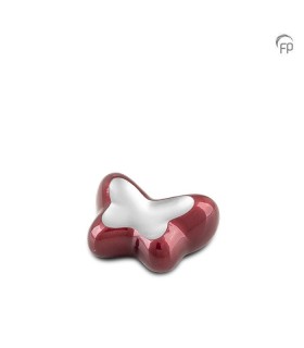 Metalen Mini Urn Bordeaux/Zilverkleur Butterfly