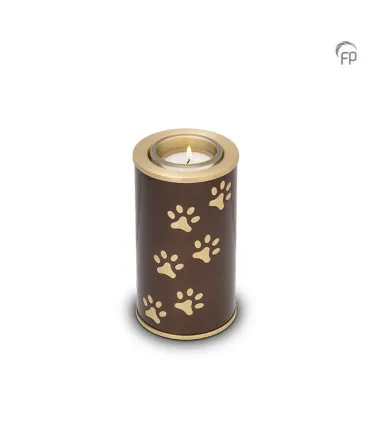 Kleine Metalen Dieren Kaarsenhouder Bruin met Goudkleurige Pootjes