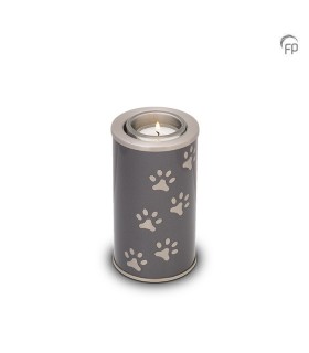 Kleine Metalen Dieren Kaarsenhouder Grijs met Zilverkleurige Pootjes