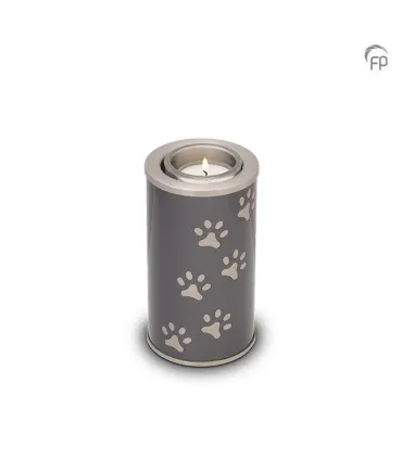 Kleine Metalen Dieren Kaarsenhouder Grijs met Zilverkleurige Pootjes