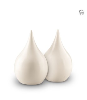 Keramische Duo Traan Urn 'Unica' Wit