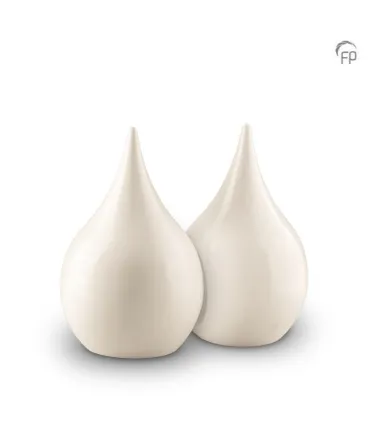 Keramische Duo Traan Urn 'Unica' Wit