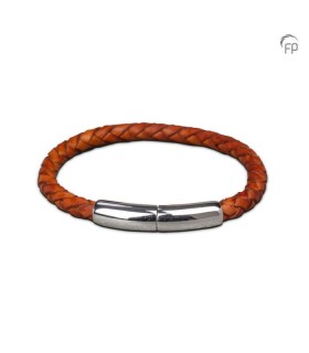 Leren Gevlochten Embrace Armband Lichtbruin Dun
