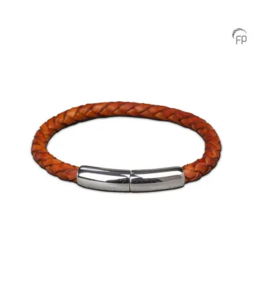 Leren Gevlochten Embrace Armband Lichtbruin Dun
