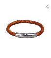 Leren Gevlochten Embrace Armband Lichtbruin Dun