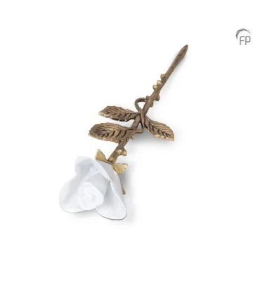 Metalen Urn Keepsake Roos Wit