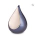 Grote Metalen Urn Teardrop Blauw met Zilverkleur