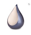 Grote Metalen Urn Teardrop Blauw met Zilverkleur