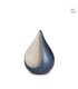 Kleine Metalen Urn Teardrop Blauw met Zilverkleur