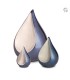 Metalen Mini Urn Teardrop Blauw met Zilverkleur