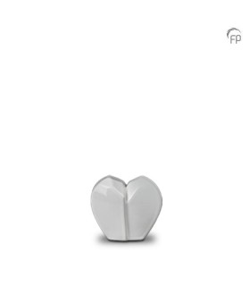 Keramische Mini Urn 'Mastaba' Wit Gebroken Hart