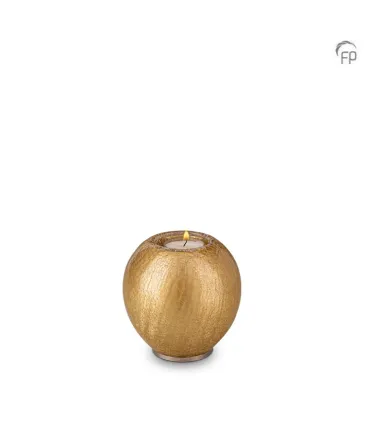 Glazen Kaarsenhouder Bohemian Memory Crystal Goudkleurig Craquelé