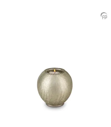 Glazen Kaarsenhouder Bohemian Memory Crystal Zilverkleurig Craquelé