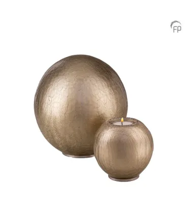 Grote Glazen Urn Bohemian Memory Crystal Cappuccino Craquelé