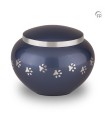 Grote Metalen Dierenurn Pootafdrukjes Blauw