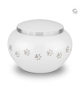 Grote Metalen Dierenurn Pootjes Wit