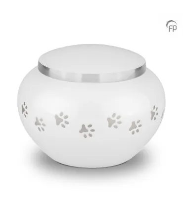 Grote Metalen Dierenurn Pootjes Wit