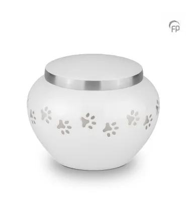 Medium Metalen Dierenurn Pootjes Wit