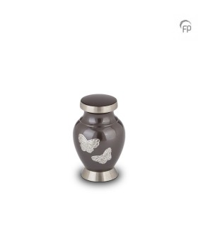 Metalen Mini Urn Vlinders Antraciet Grijs