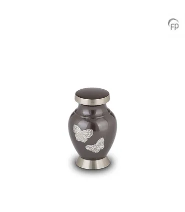 Metalen Mini Urn Vlinders Antraciet Grijs