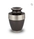 Grote Metalen Urn Zwart met Zilverkleurige Banden