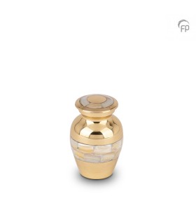 Metalen Mini Urn Goudkleur met Parelmoer