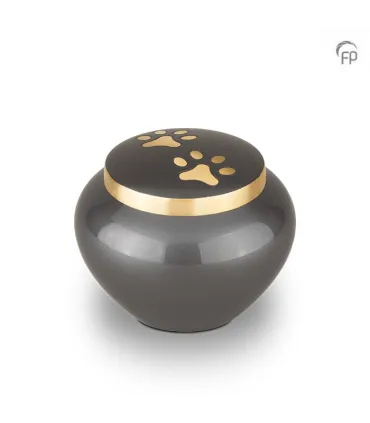 Kleine Metalen Dierenurn Pootjes Antraciet