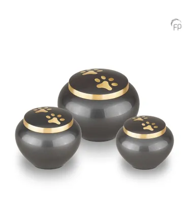 Kleine Metalen Dierenurn Pootjes Antraciet