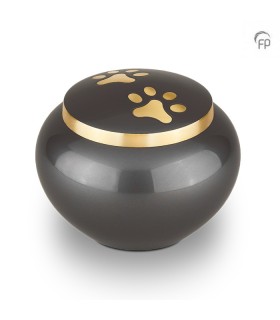 Grote Metalen Dierenurn 'Pootjes' Antraciet