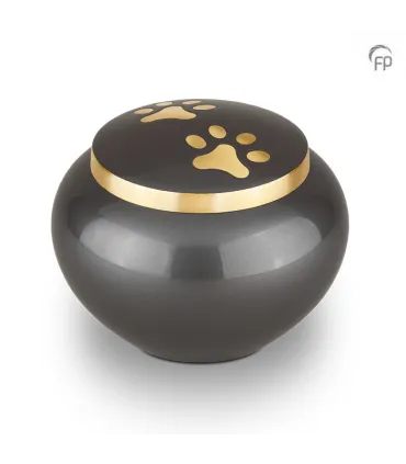 Grote Metalen Dierenurn 'Pootjes' Antraciet