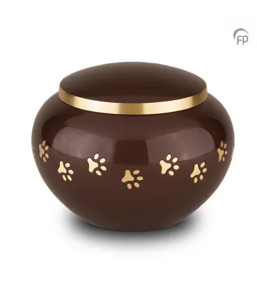 Grote Metalen Dierenurn 'Pootjes' Bruin