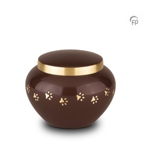 Kleine Metalen Dierenurn Pootjes Bruin