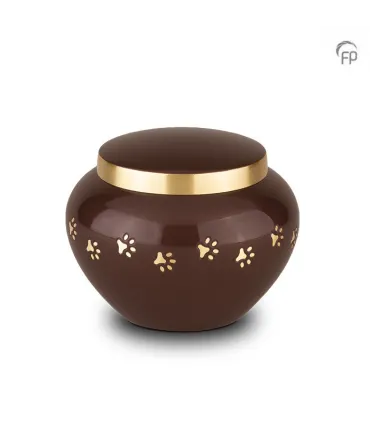 Kleine Metalen Dierenurn Pootjes Bruin