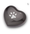 Grote Metalen Dieren Hart Urn 'Pootje' Antraciet